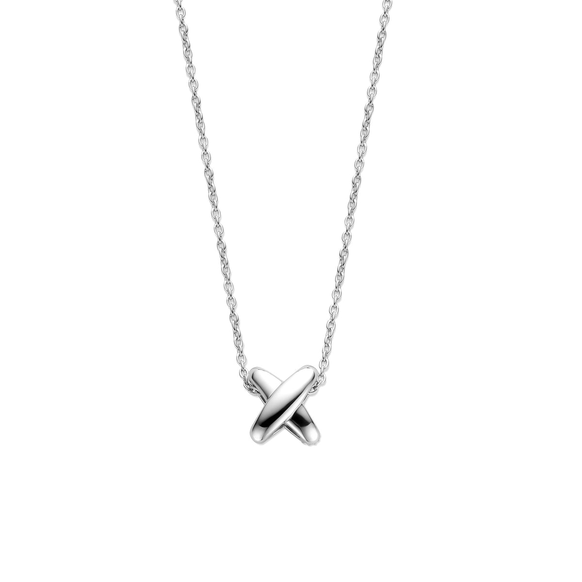 Ti Sento Milano Sterling Silver CZ Cross Necklace 34003ZI
