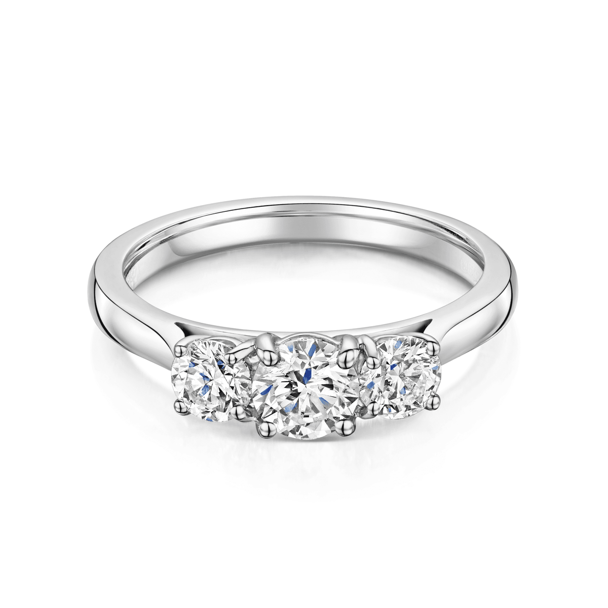 Ladies Platinum Diamond Three Stone Engagement Ring