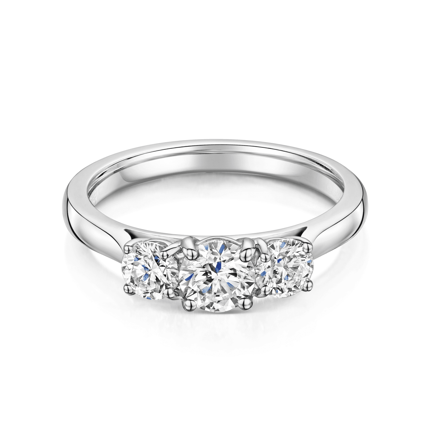 Ladies Platinum Diamond Three Stone Engagement Ring