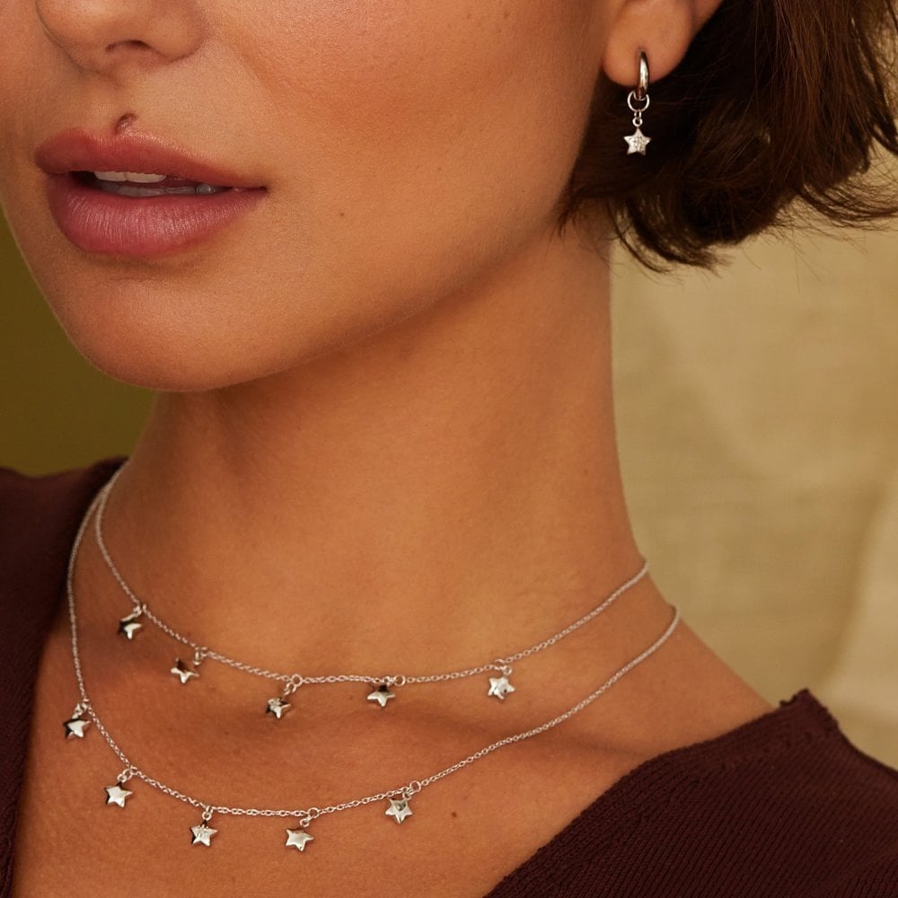 Hot Diamonds Sterling Silver Star Choker Necklace DN161