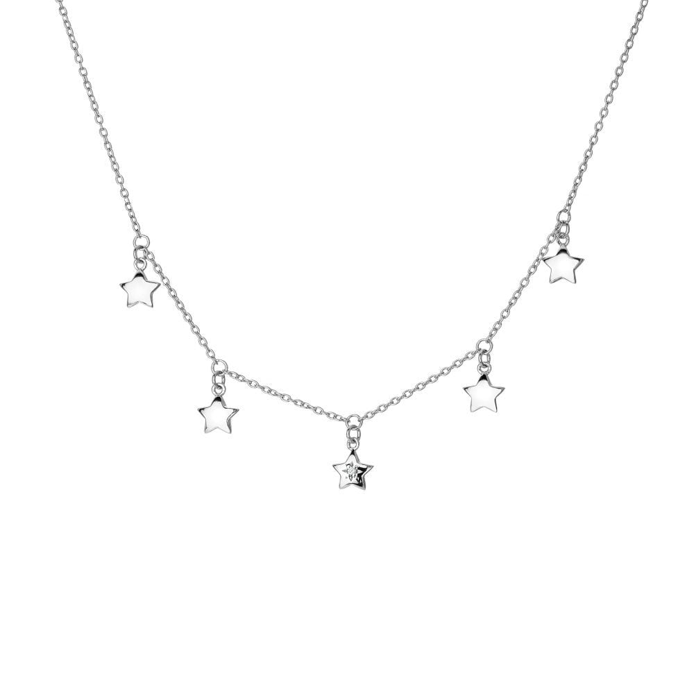 Hot Diamonds Sterling Silver Star Choker Necklace DN161