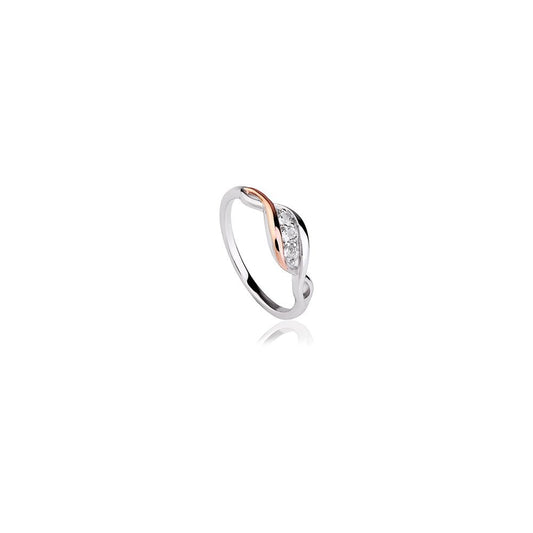 Ladies Silver and Gold Past, Present, Future Ring 3SPPFR