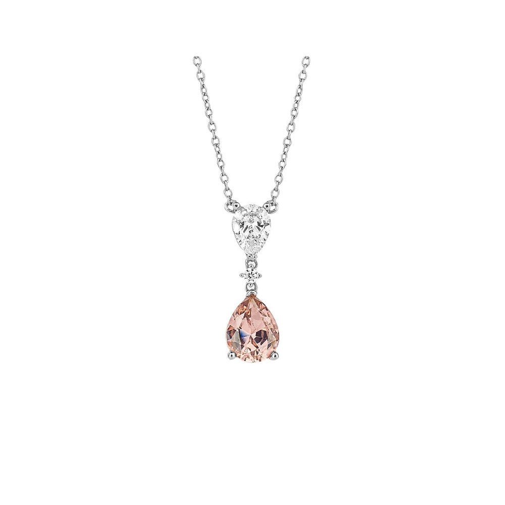 Diamonfire Teardrop Shape Pink Zirconia Drop Necklace N4502