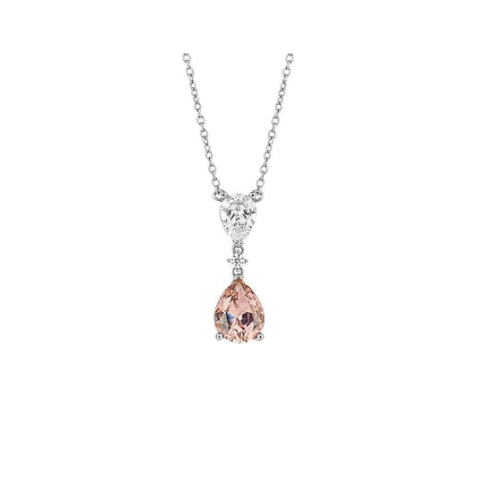 Diamonfire Teardrop Shape Pink Zirconia Drop Necklace N4502