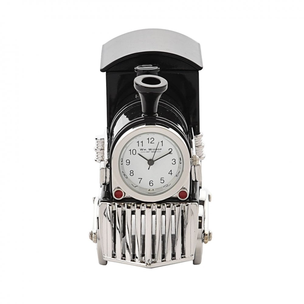 Black Train Miniature Battery Mantel Clock 9880