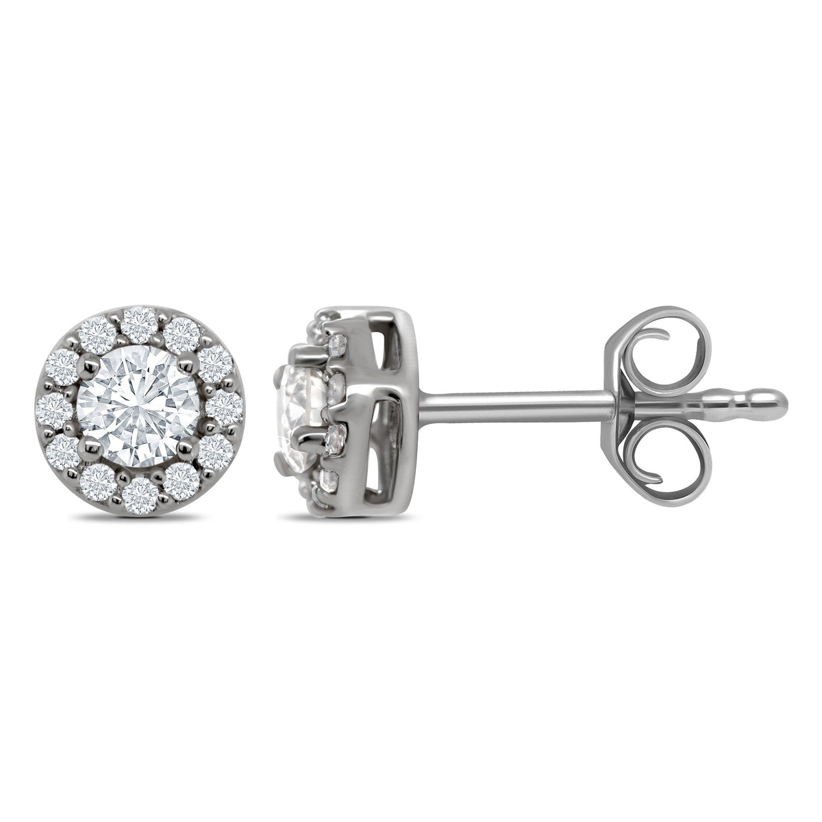 9ct White Gold Ladies Diamond Stud Earrings 0.33ct
