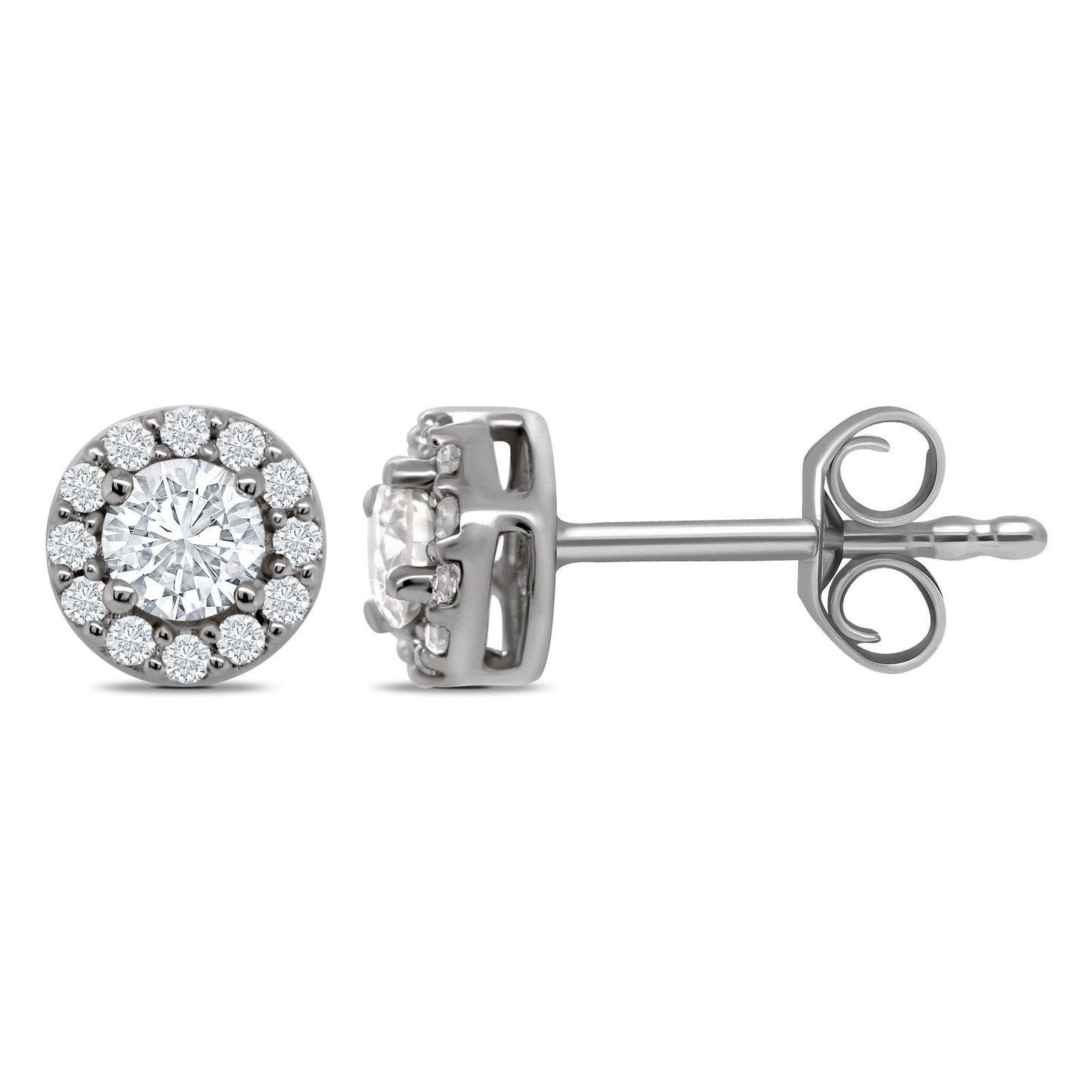 9ct White Gold Ladies Diamond Stud Earrings 0.33ct