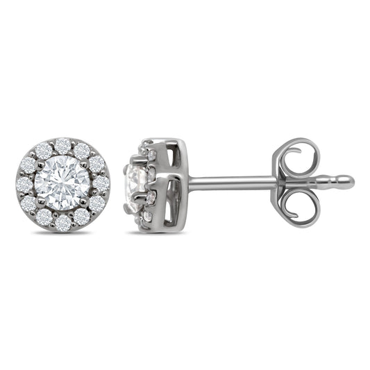 9ct White Gold Ladies Diamond Stud Earrings 0.33ct