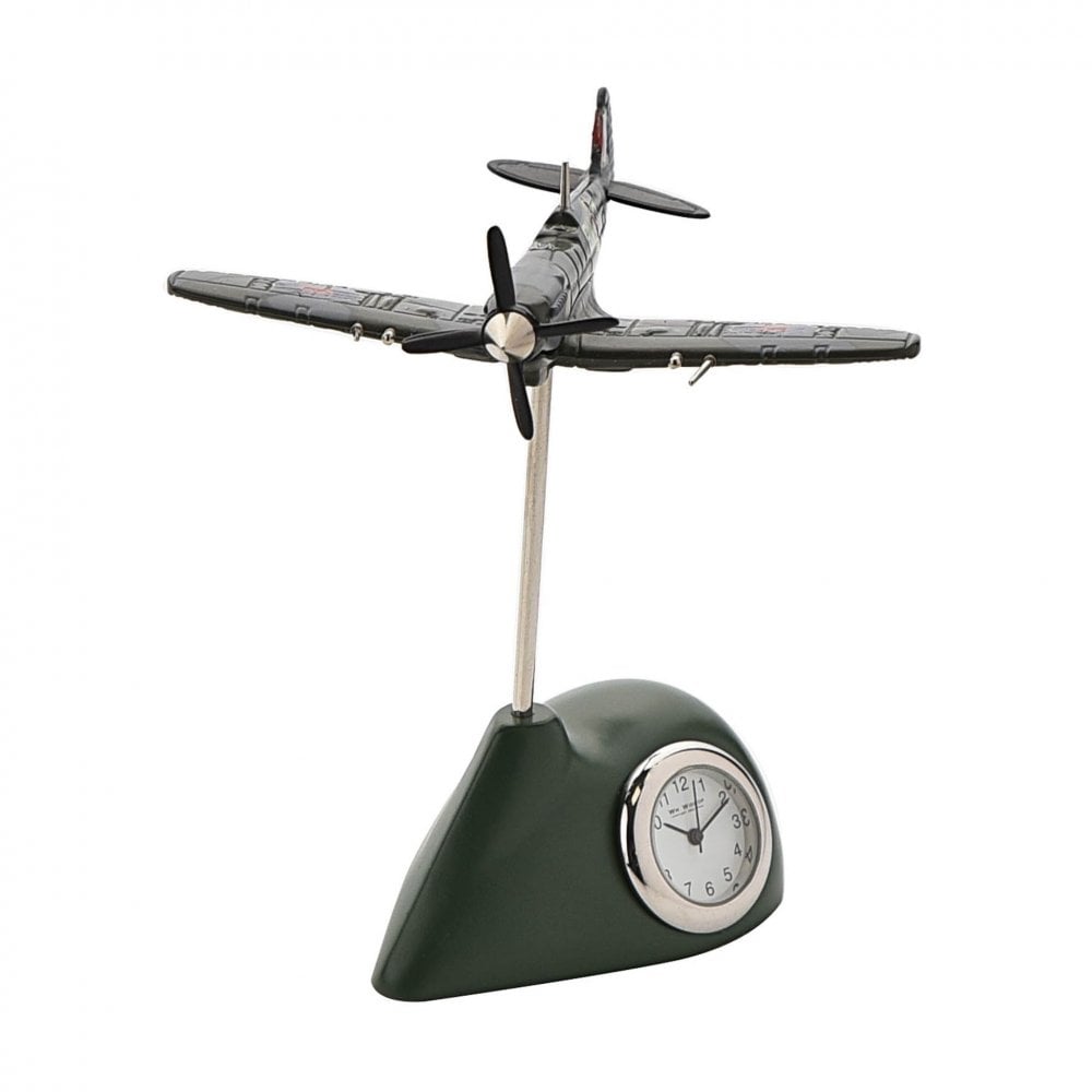 Spitfire Aeroplane Miniature Mantel Clock 9420