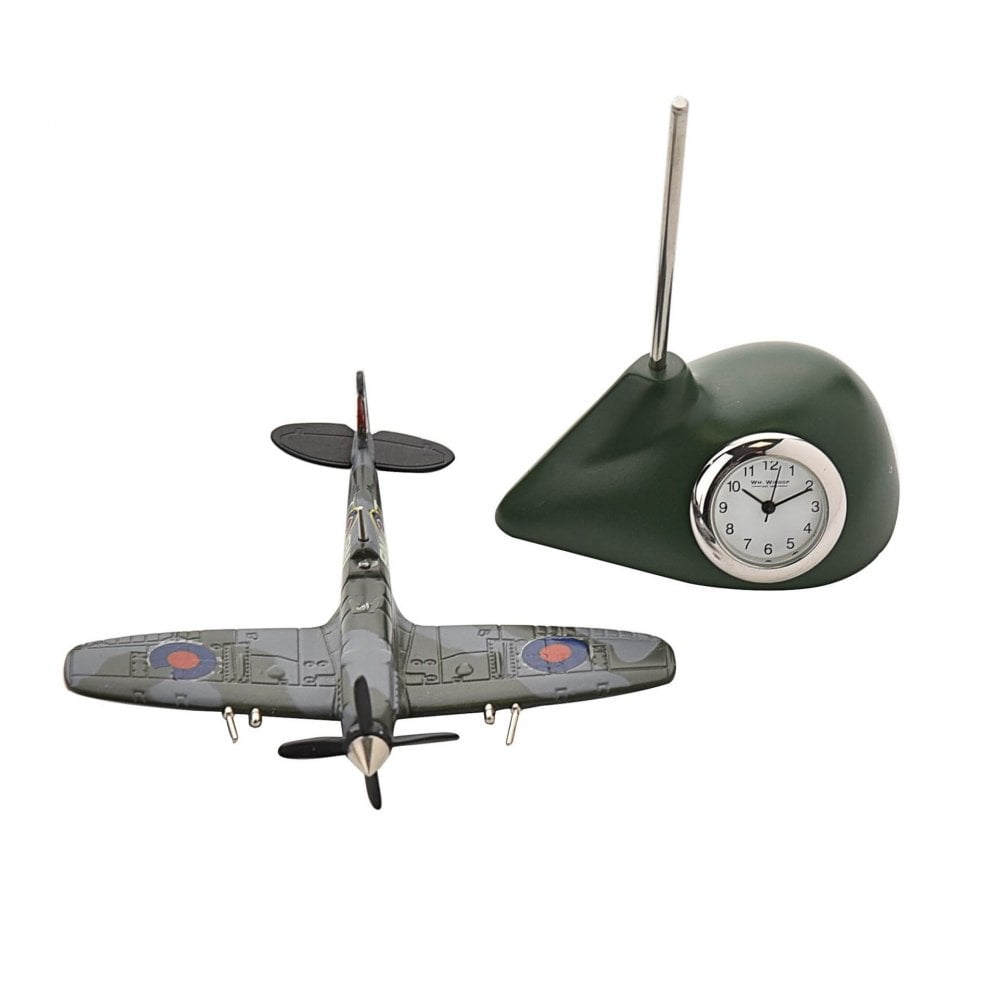 Spitfire Aeroplane Miniature Mantel Clock 9420