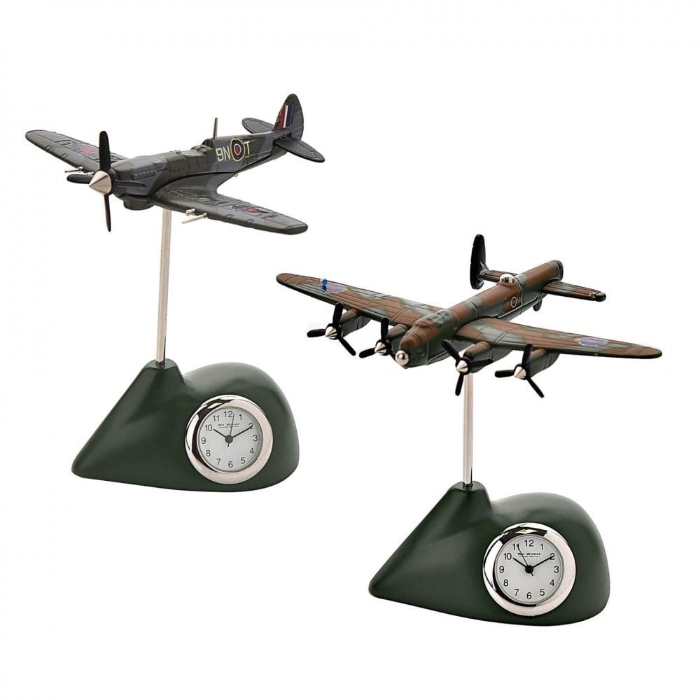 Spitfire Aeroplane Miniature Mantel Clock 9420