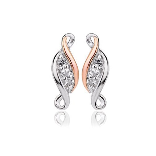 Silver and Gold Past Present Future Stud Earrings 3SPPFE