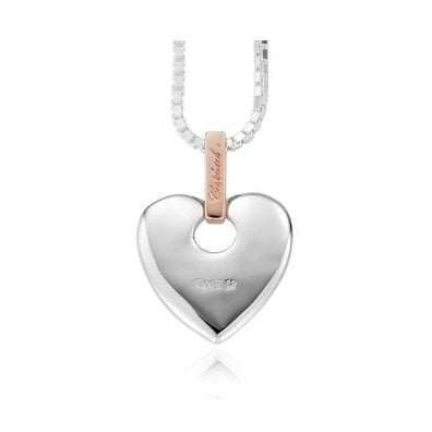 Silver and Gold Ladies Cariad Diamond Heart Pendant SCA010
