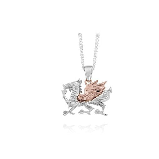 Ladies Silver and Welsh Gold Dragon Pendant SD003
