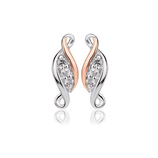 Silver and Gold Past Present Future Stud Earrings 3SPPFE
