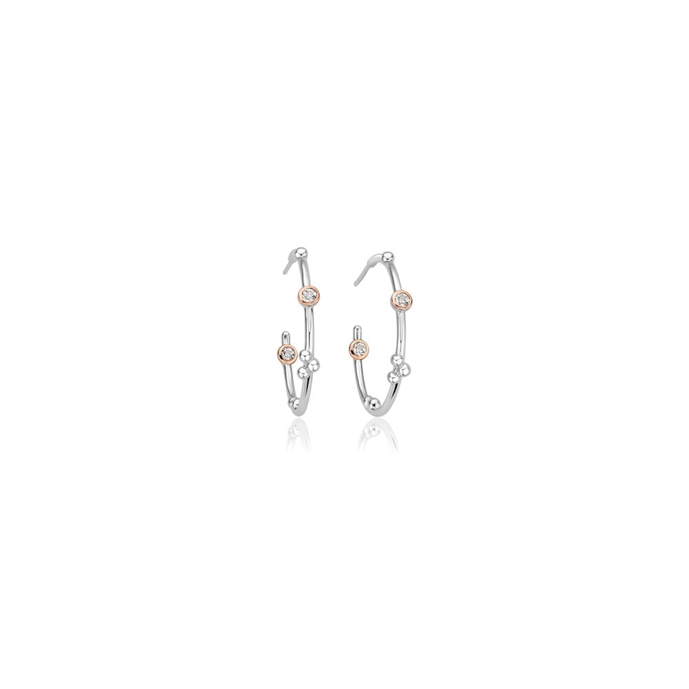 Ladies Silver and Gold Celebration Half Hoop Earrings 3SMHHE1