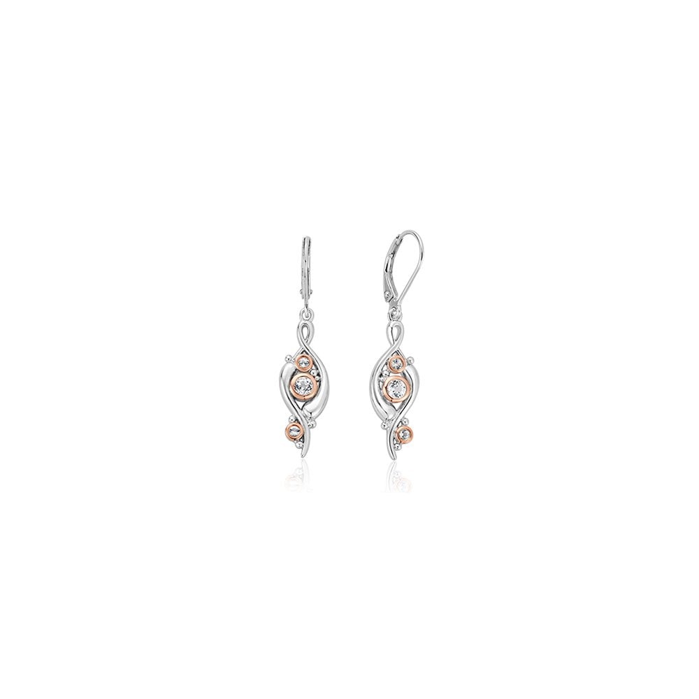 Ladies Silver and Gold Pistyll Rhaeadr Drop Earrings 3SSWF0343