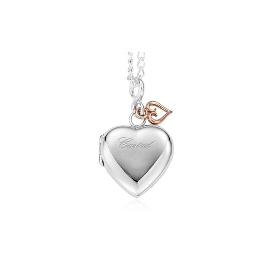Ladies Silver and Gold Cariad Heart Locket SCLP