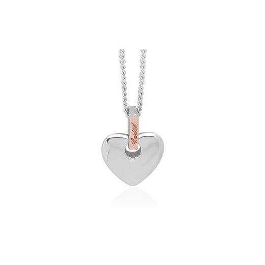 Ladies Silver and Welsh Gold Cariad Heart Pendant 3SCA012