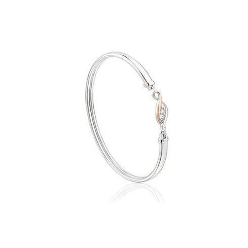 Ladies Silver and Gold Past, Present, Future Bangle 3SPPFBG
