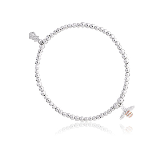 Ladies Silver and Gold Honey Bee Affinity Bead Bracelet 3SBB15S