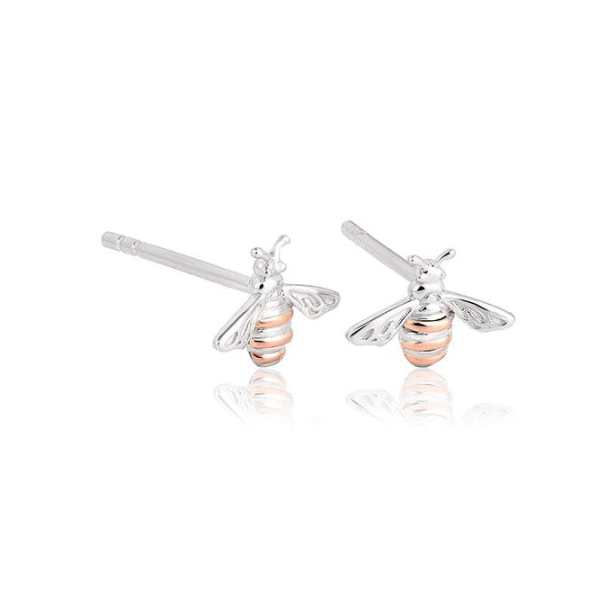 Ladies Silver and Gold Honey Bee Stud Earrings 3SHNBE