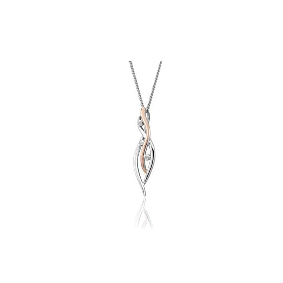 Ladies Silver and Gold Swallow Falls Pendant 3SCTWIP