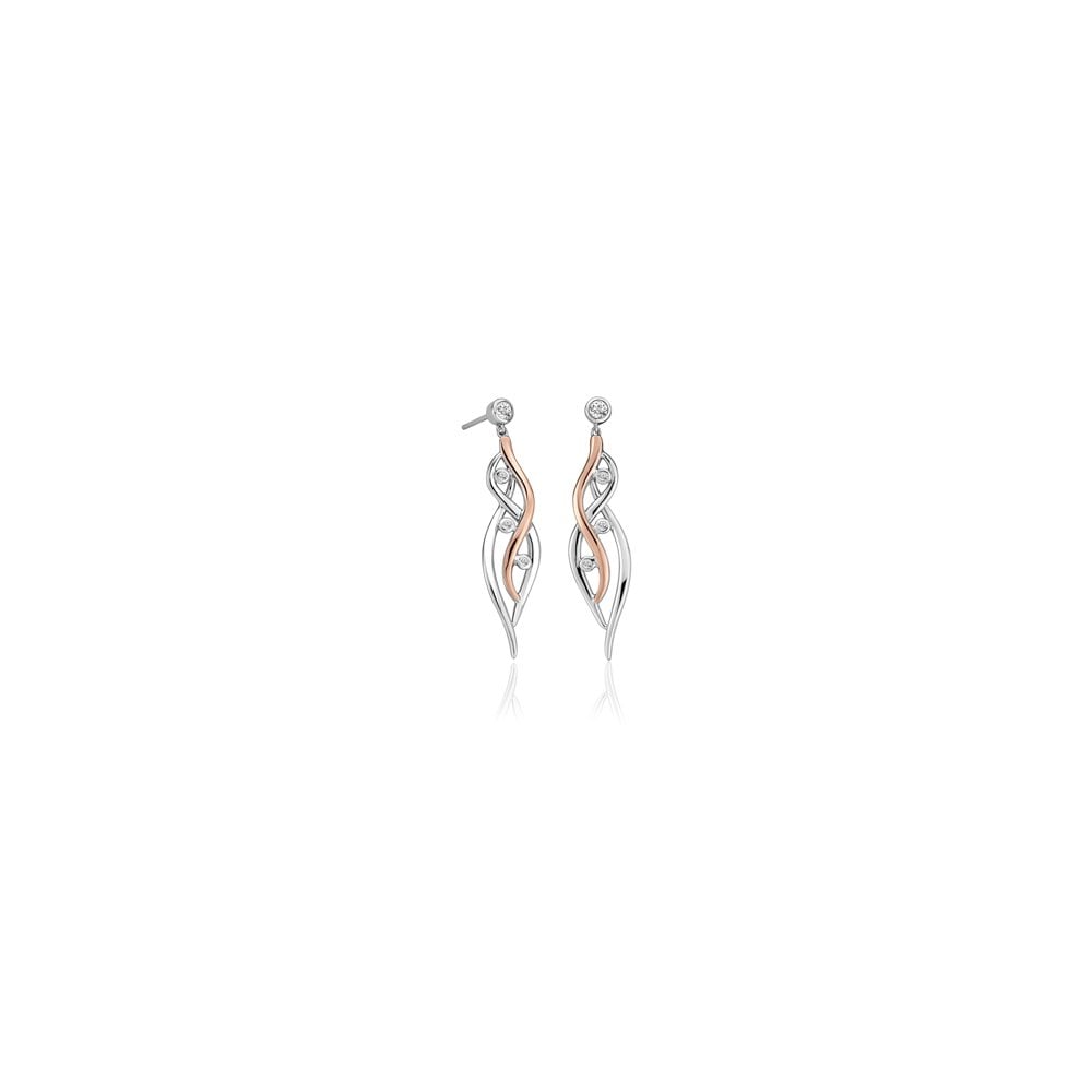 Ladies Silver and Gold Swallow Falls Earrings 3SCTWIE