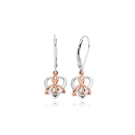 Ladies Silver and Gold Dwynwen Opal Drop Earrings 3SDWE