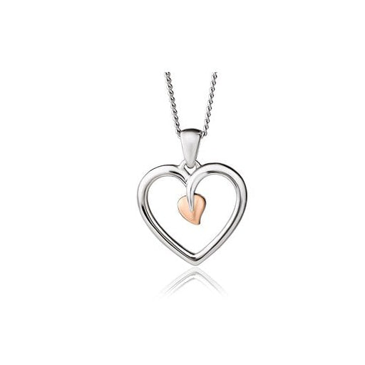 Ladies Silver and Gold Tree of Life Heart Pendant 3STLHP7