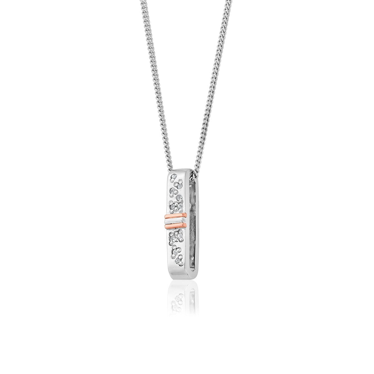 Ladies Silver and Gold Cariad Sparkle Pendant 3SCCBP01