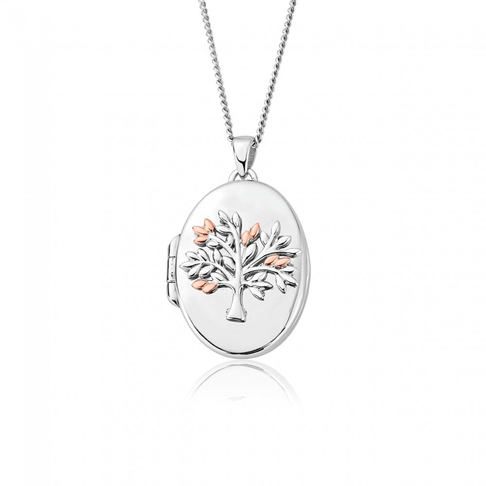 Ladies Silver Welsh Gold Tree Of Life Locket 3SNTLL