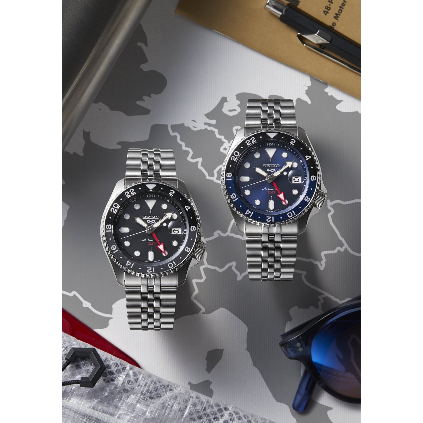 5 Sports Gents Steel Automatic GMT Watch Black Grape SSK001K1