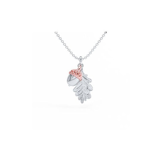 Ladies Silver and Welsh Gold Royal Oak Leaf Pendant 3SROKDP