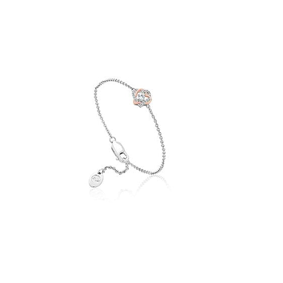Ladies Silver and Gold Always In My Heart Bracelet 3SAMH0090