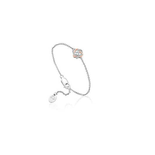 Ladies Silver and Gold Always In My Heart Bracelet 3SAMH0090
