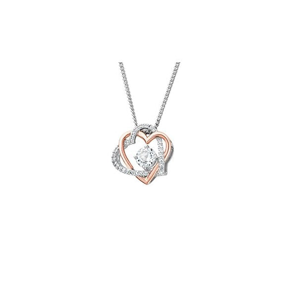 Ladies Silver and Gold Always In My Heart Pendant 3SAMH0091