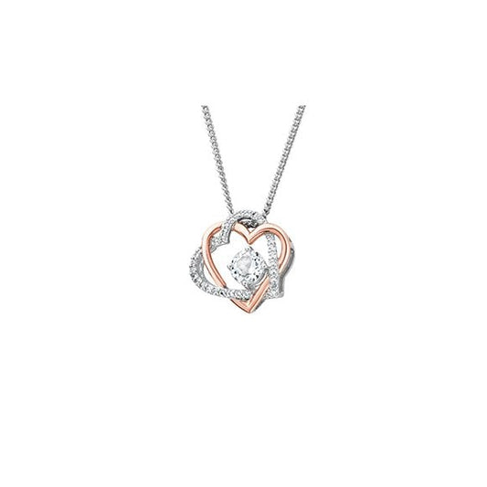 Ladies Silver and Gold Always In My Heart Pendant 3SAMH0091