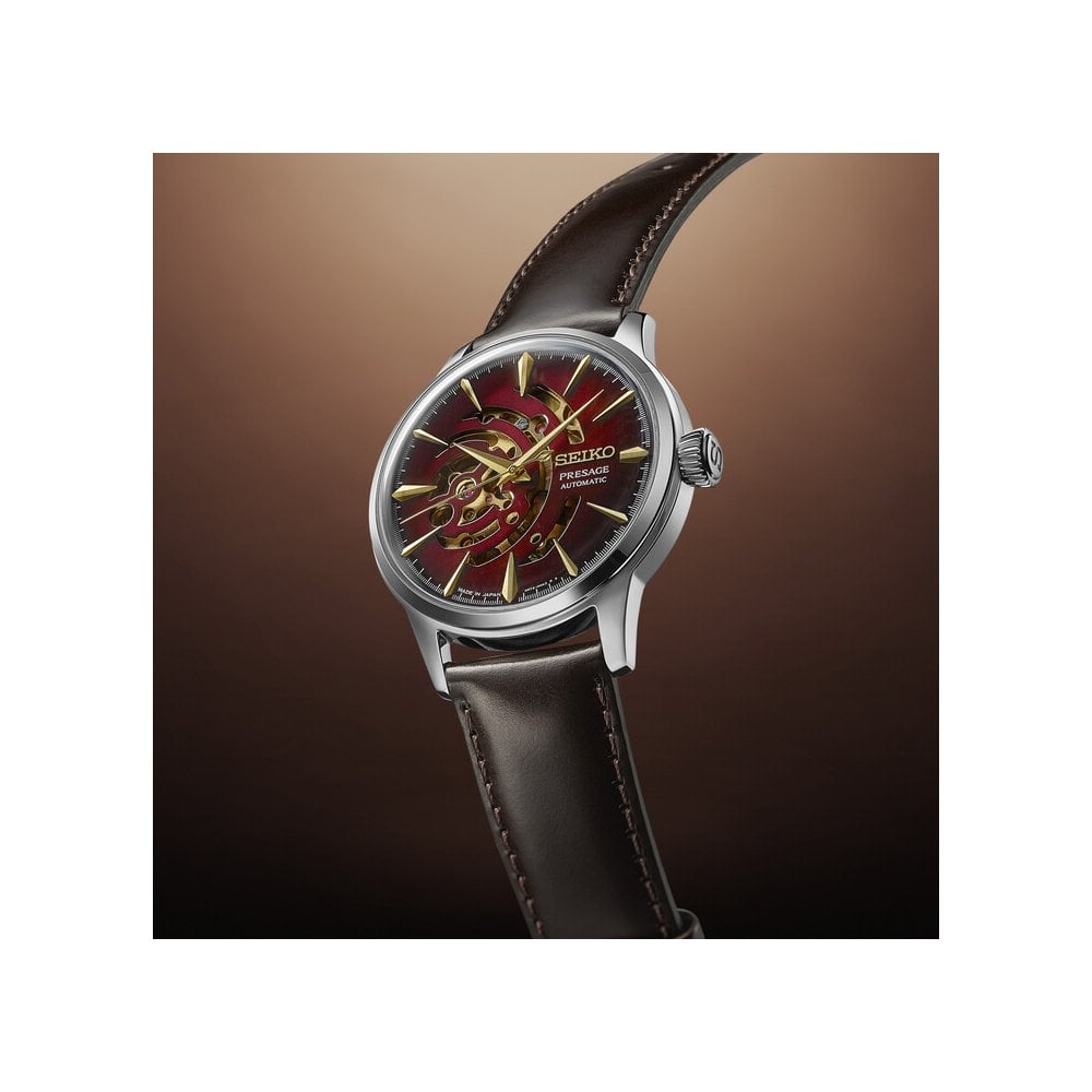 Presage Cocktail Time Automatic Strap Watch Red Brick SSA457J1