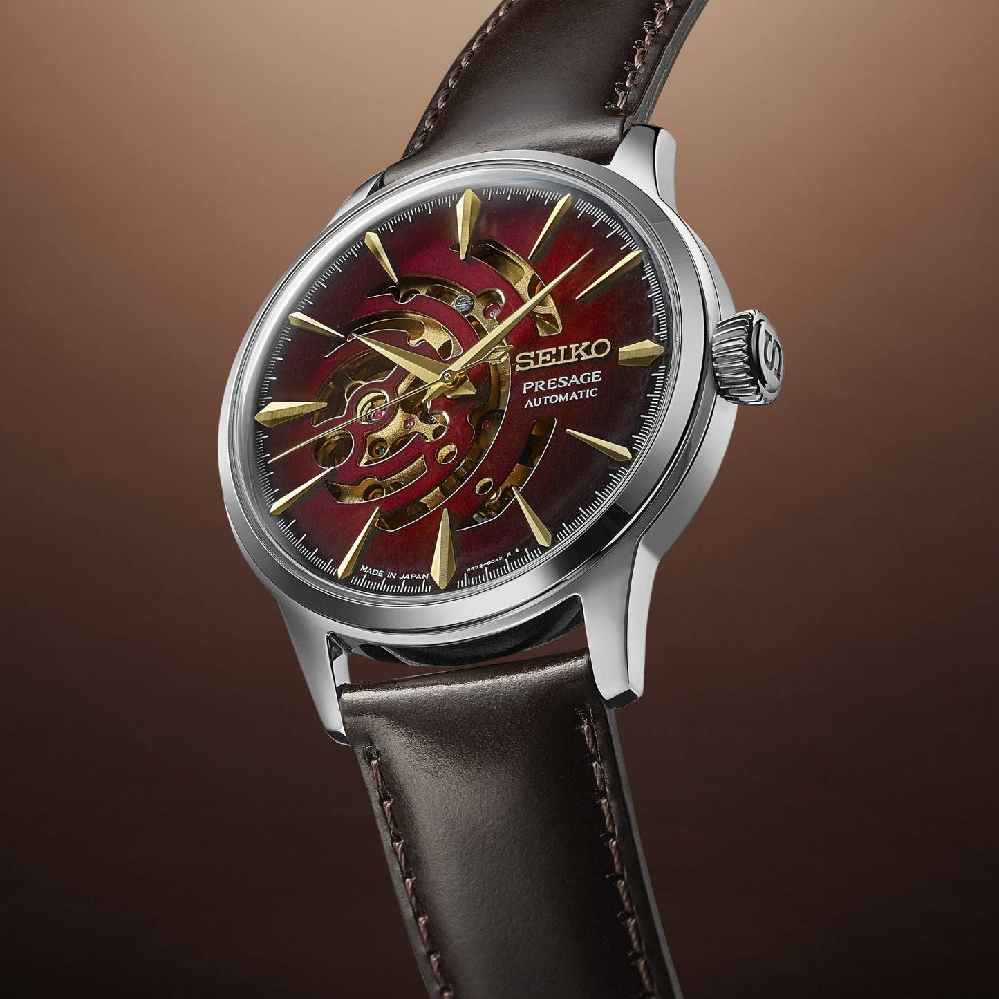 Presage Cocktail Time Automatic Strap Watch Red Brick SSA457J1