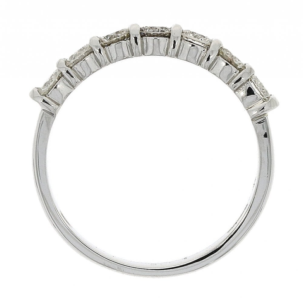 Ladies Platinum Diamond Bar Set Half Eternity Ring
