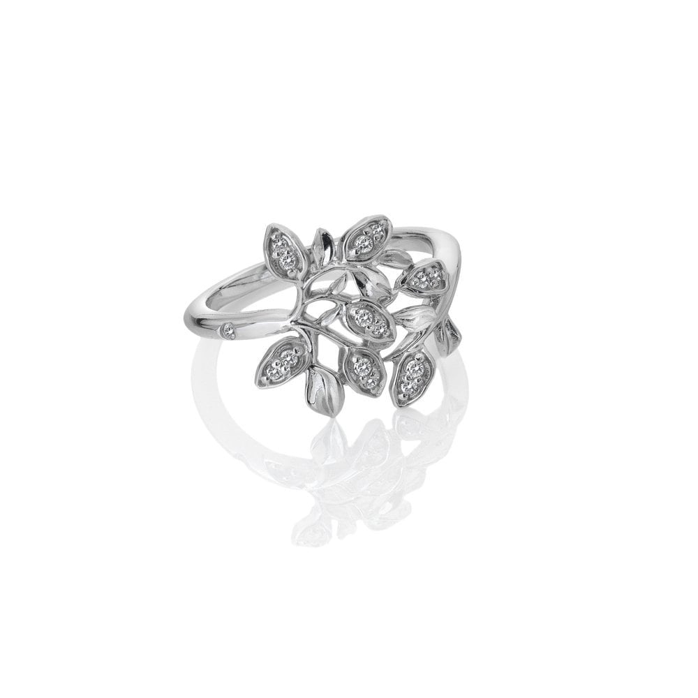 Ladies Sterling Silver Diamond Nature Dress Ring DR233
