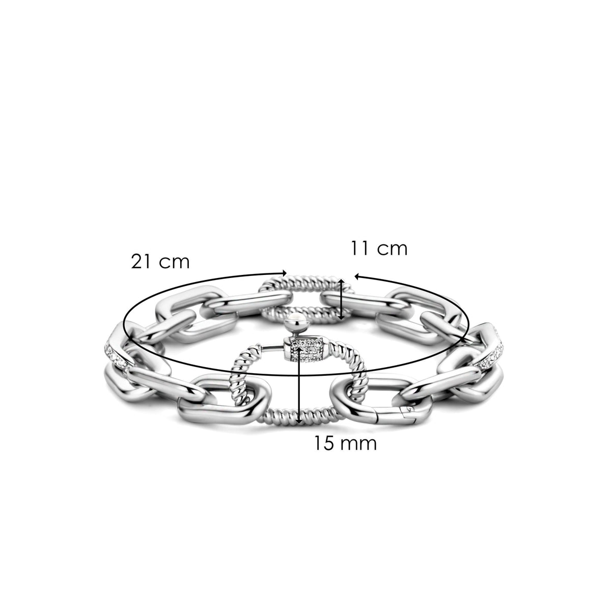 Ti Sento Milano Sterling Silver Chunky Chain Bracelet 2949ZI