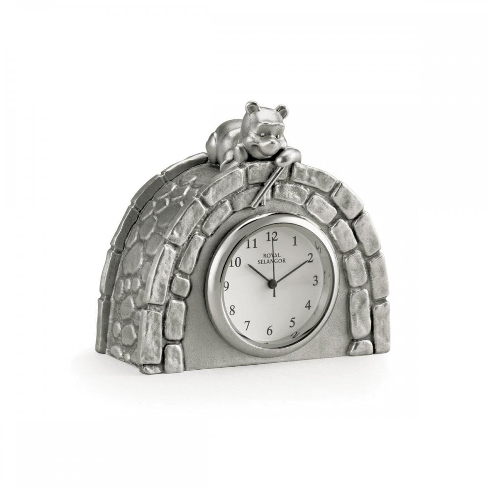 Royal Selangor Pewter Poohsticks Table Clock 0140001