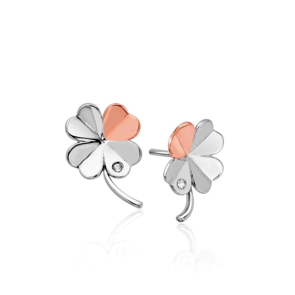 Ladies Silver and Welsh Gold Pob Lwc Stud Earrings 3SLCL0608