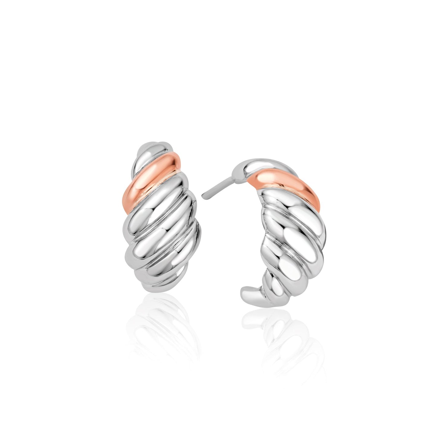 Ladies Silver & Welsh Gold Lover's Twist Earrings 3SLTW0614