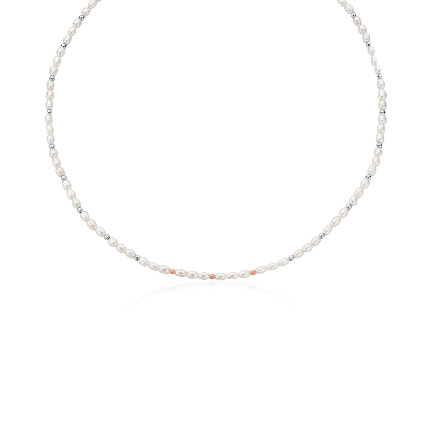 Ladies Silver & Welsh Gold Beachcomber Pearl Necklace 3SBCH0631