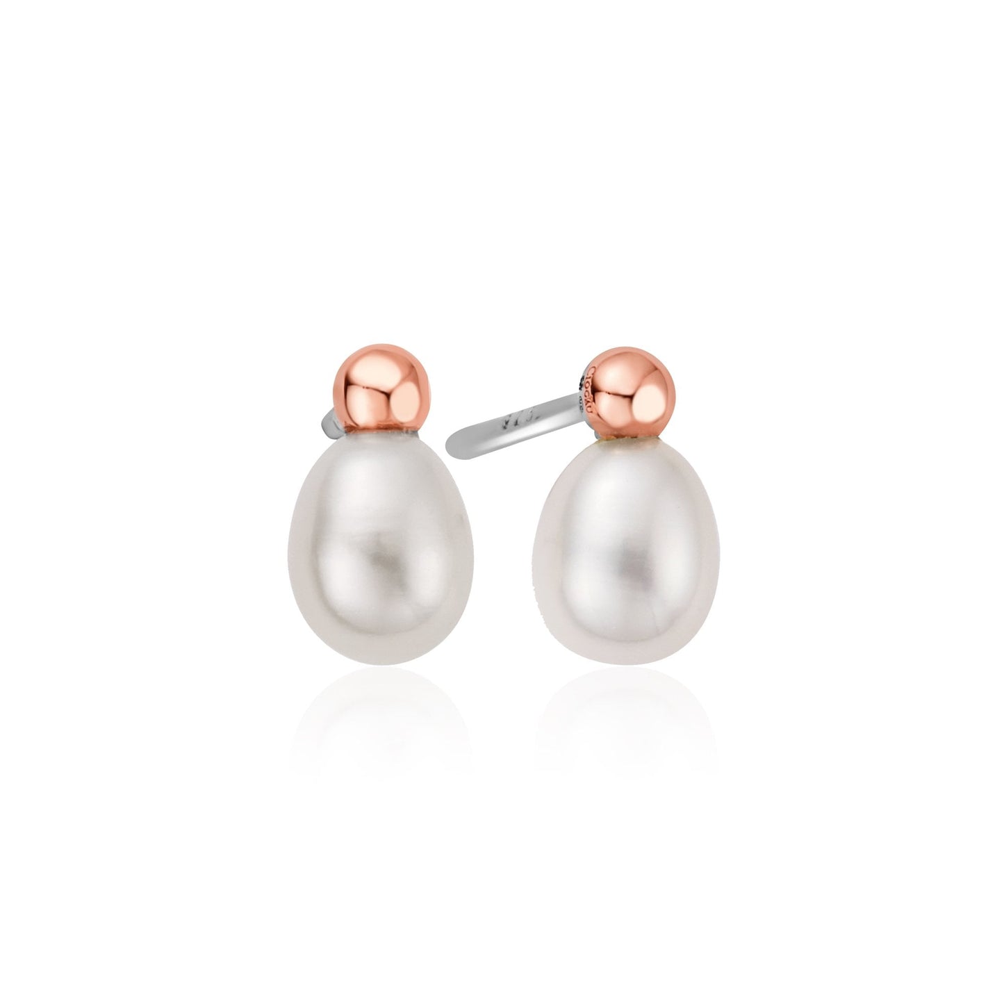 Ladies Silver & Welsh Gold Beachcomber Pearl Earrings 3SBCH0632