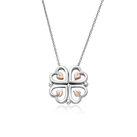 Ladies Silver & Welsh Gold Tree Of Life Heart Necklace 3STOL0623