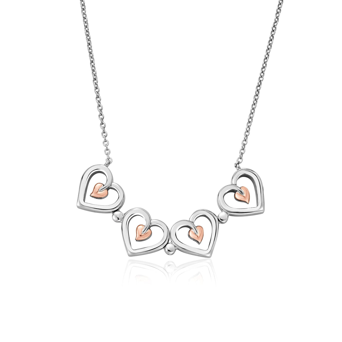 Ladies Silver & Welsh Gold Tree Of Life Heart Necklace 3STOL0623